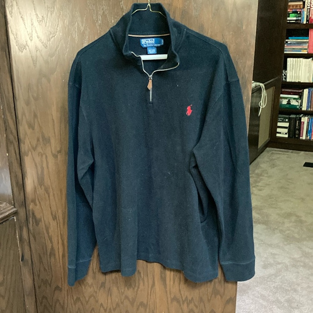 Polo by Ralph Lauren Black Sweater with Red Logo